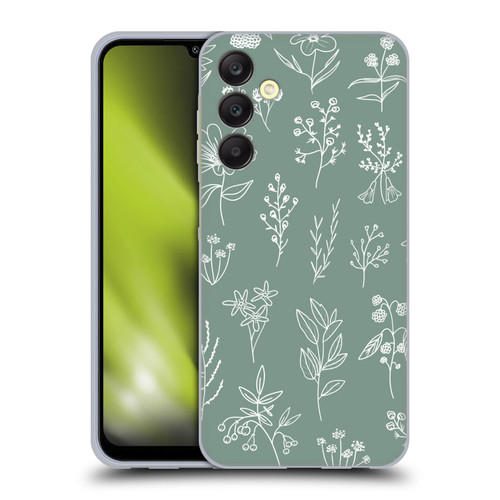 Anis Illustration Mix Pattern Little Patagonian Sage Green Soft Gel Case for Samsung Galaxy A25 5G