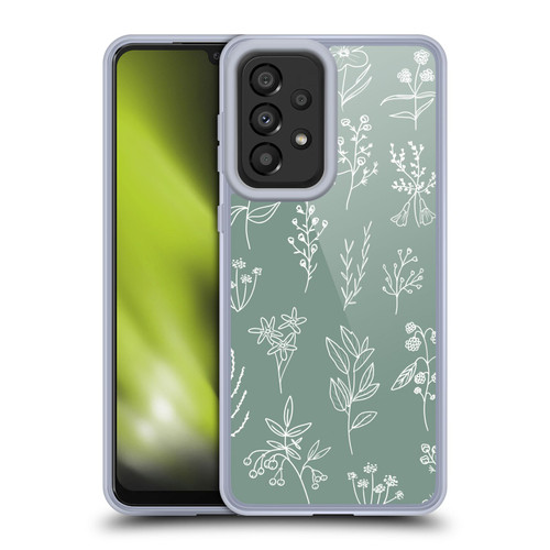 Anis Illustration Mix Pattern Little Patagonian Sage Green Soft Gel Case for Samsung Galaxy A33 5G (2022)