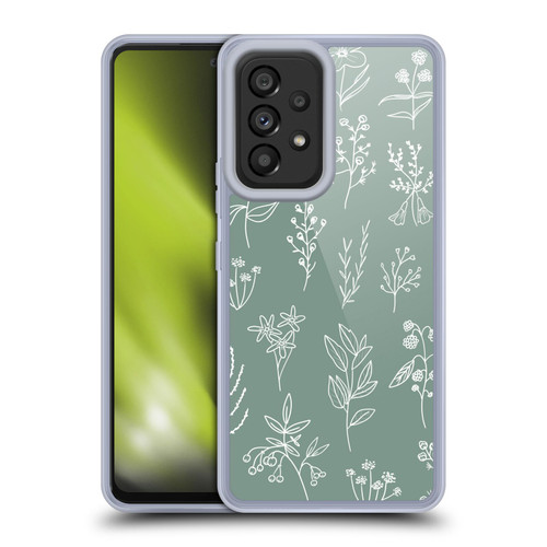 Anis Illustration Mix Pattern Little Patagonian Sage Green Soft Gel Case for Samsung Galaxy A53 5G (2022)