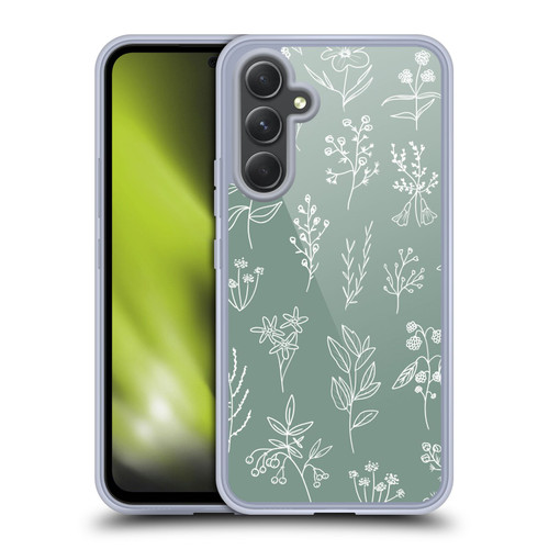 Anis Illustration Mix Pattern Little Patagonian Sage Green Soft Gel Case for Samsung Galaxy A54 5G