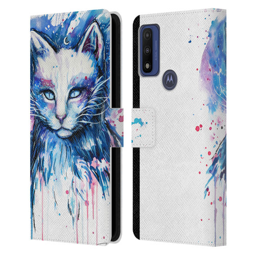 Pixie Cold Cats Space Leather Book Wallet Case Cover For Motorola G Pure