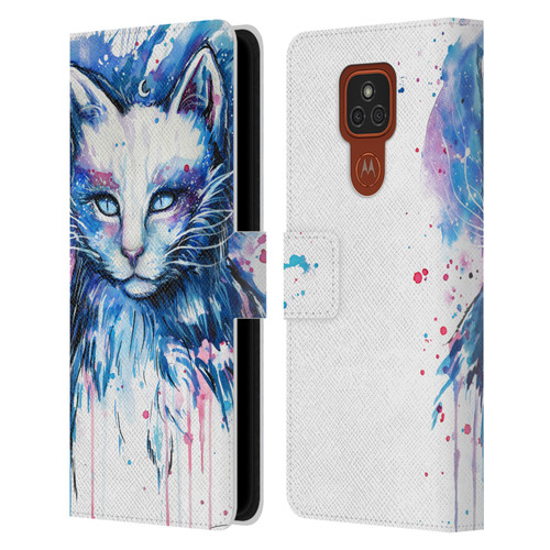 Pixie Cold Cats Space Leather Book Wallet Case Cover For Motorola Moto E7 Plus