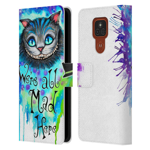 Pixie Cold Cats We Are All Mad Here Leather Book Wallet Case Cover For Motorola Moto E7 Plus