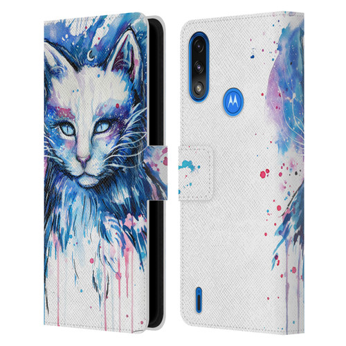 Pixie Cold Cats Space Leather Book Wallet Case Cover For Motorola Moto E7 Power / Moto E7i Power