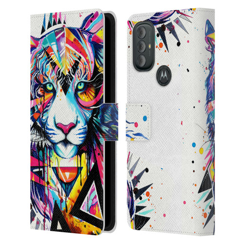 Pixie Cold Cats Shattered Tiger Leather Book Wallet Case Cover For Motorola Moto G10 / Moto G20 / Moto G30