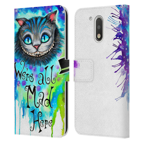 Pixie Cold Cats We Are All Mad Here Leather Book Wallet Case Cover For Motorola Moto G41