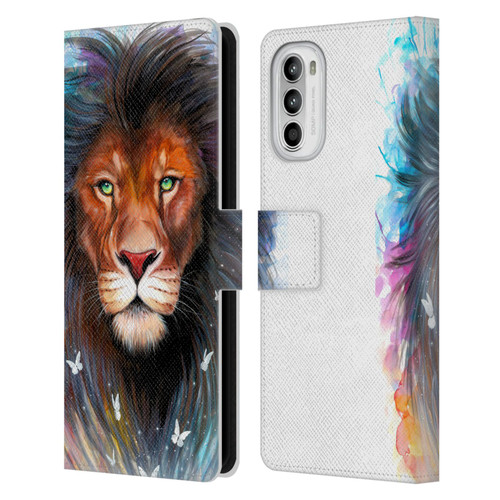 Pixie Cold Cats Sacred King Leather Book Wallet Case Cover For Motorola Moto G52