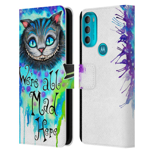 Pixie Cold Cats We Are All Mad Here Leather Book Wallet Case Cover For Motorola Moto G71 5G