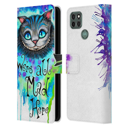 Pixie Cold Cats We Are All Mad Here Leather Book Wallet Case Cover For Motorola Moto G9 Power