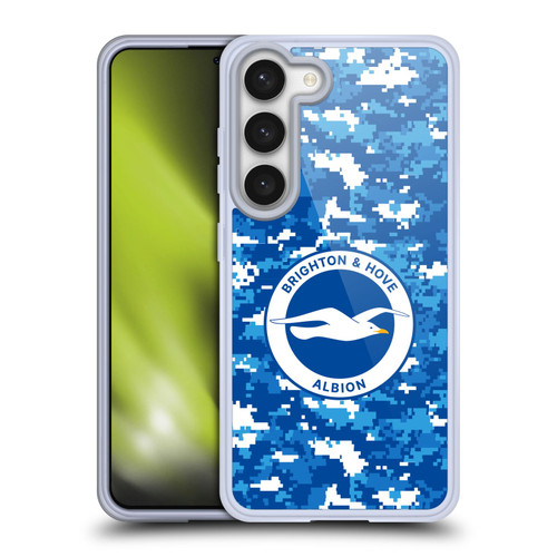 Brighton & Hove Albion F.C Logo Digital Camou Soft Gel Case for Samsung Galaxy S23 5G & MagSafe