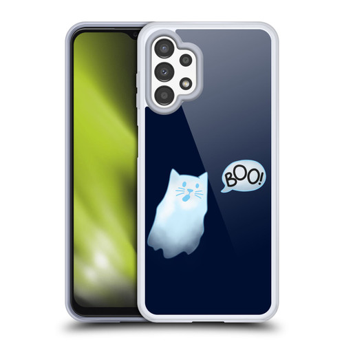 Beth Wilson Doodle Cats 2 Boo Halloween Ghost Soft Gel Case for Samsung Galaxy A13 (2022)