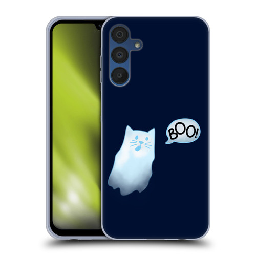 Beth Wilson Doodle Cats 2 Boo Halloween Ghost Soft Gel Case for Samsung Galaxy A15 & MagSafe