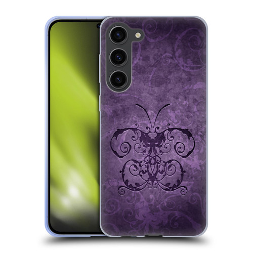 Brigid Ashwood Vintage Romance 2 Purple Butterfly Soft Gel Case for Samsung Galaxy S23+ 5G & MagSafe