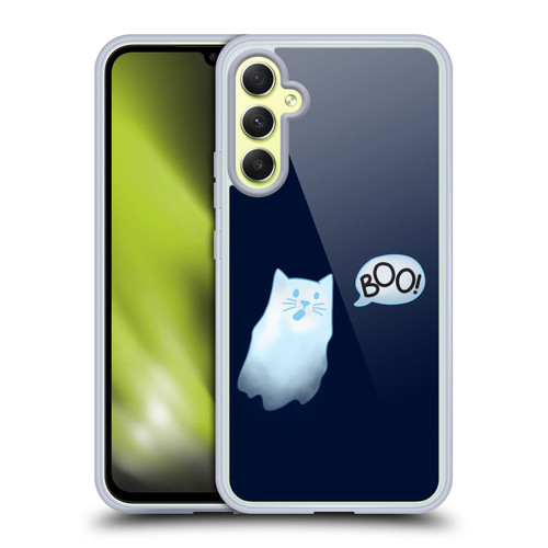 Beth Wilson Doodle Cats 2 Boo Halloween Ghost Soft Gel Case for Samsung Galaxy A34 5G
