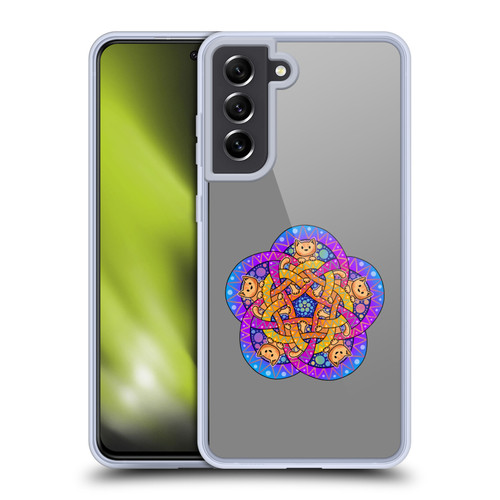 Beth Wilson Doodle Cats 2 Ginger Celtic Knot Soft Gel Case for Samsung Galaxy S21 FE 5G & MagSafe