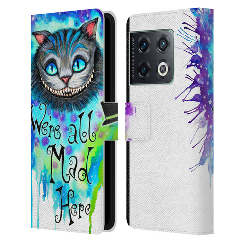 Pixie Cold Cats We Are All Mad Here Leather Book Wallet Case Cover For OnePlus 10 Pro