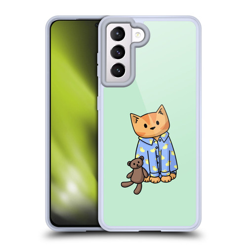 Beth Wilson Doodle Cats 2 Bedtime Pyjama Soft Gel Case for Samsung Galaxy S21 5G & MagSafe