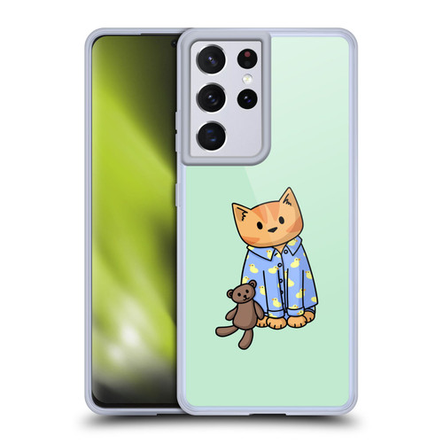 Beth Wilson Doodle Cats 2 Bedtime Pyjama Soft Gel Case for Samsung Galaxy S21 Ultra 5G & MagSafe
