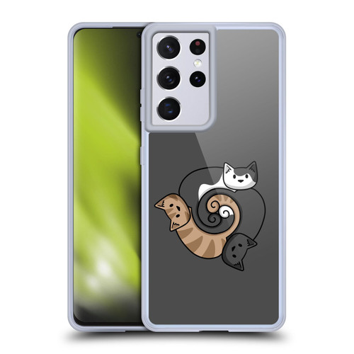 Beth Wilson Doodle Cats 2 Three Triskelion Soft Gel Case for Samsung Galaxy S21 Ultra 5G & MagSafe