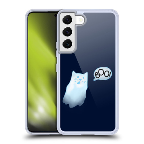 Beth Wilson Doodle Cats 2 Boo Halloween Ghost Soft Gel Case for Samsung Galaxy S22 5G & MagSafe