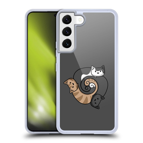 Beth Wilson Doodle Cats 2 Three Triskelion Soft Gel Case for Samsung Galaxy S22 5G & MagSafe