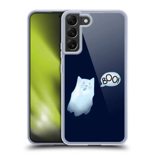 Beth Wilson Doodle Cats 2 Boo Halloween Ghost Soft Gel Case for Samsung Galaxy S22+ 5G & MagSafe