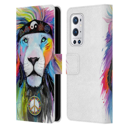 Pixie Cold Cats Hippy Lion Leather Book Wallet Case Cover For OnePlus 9 Pro