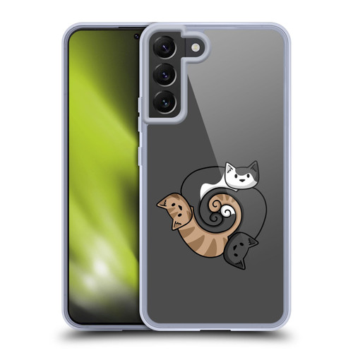 Beth Wilson Doodle Cats 2 Three Triskelion Soft Gel Case for Samsung Galaxy S22+ 5G & MagSafe