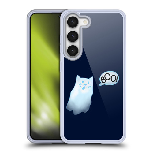 Beth Wilson Doodle Cats 2 Boo Halloween Ghost Soft Gel Case for Samsung Galaxy S23 5G & MagSafe