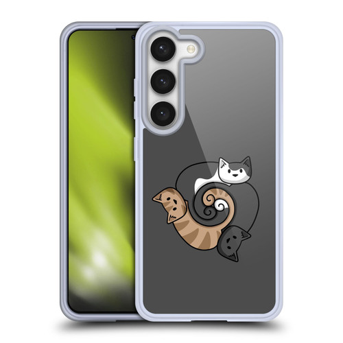 Beth Wilson Doodle Cats 2 Three Triskelion Soft Gel Case for Samsung Galaxy S23 5G & MagSafe