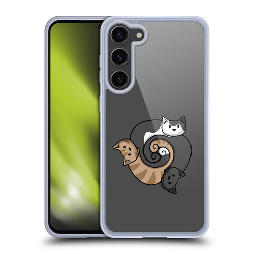 Beth Wilson Doodle Cats 2 Three Triskelion Soft Gel Case for Samsung Galaxy S23+ 5G & MagSafe