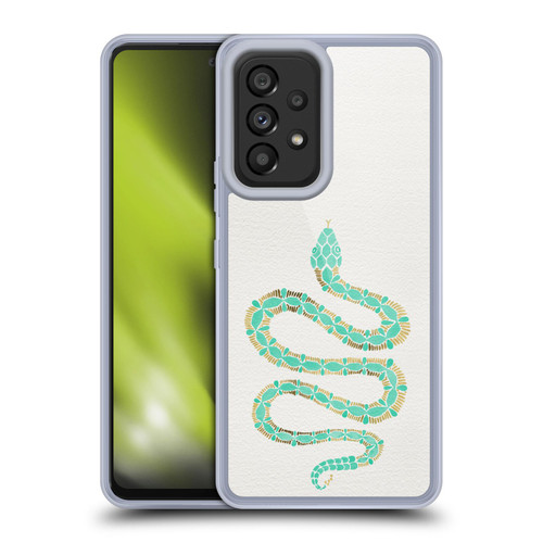 Cat Coquillette Animals Snake Mint Soft Gel Case for Samsung Galaxy A53 5G (2022)
