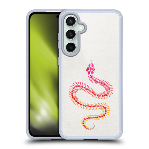 Cat Coquillette Animals Pink Ombre Snake Skeleton Soft Gel Case for Samsung Galaxy S23 FE 5G & MagSafe