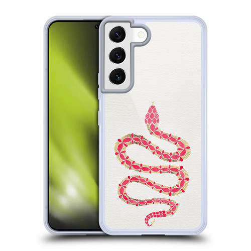 Cat Coquillette Animals Snake Pink Soft Gel Case for Samsung Galaxy S22 5G & MagSafe