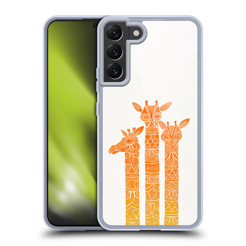 Cat Coquillette Animals Orange Ombre Giraffes Soft Gel Case for Samsung Galaxy S22+ 5G & MagSafe