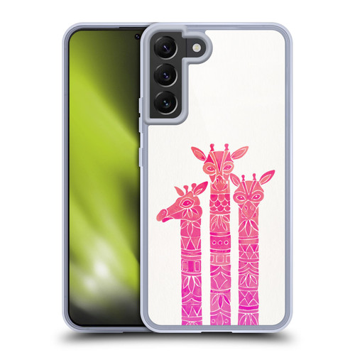 Cat Coquillette Animals Pink Ombre Giraffes Soft Gel Case for Samsung Galaxy S22+ 5G & MagSafe