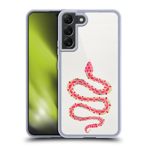Cat Coquillette Animals Snake Pink Soft Gel Case for Samsung Galaxy S22+ 5G & MagSafe
