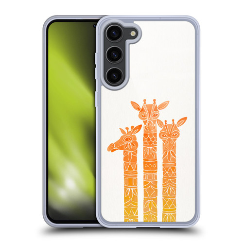 Cat Coquillette Animals Orange Ombre Giraffes Soft Gel Case for Samsung Galaxy S23+ 5G & MagSafe