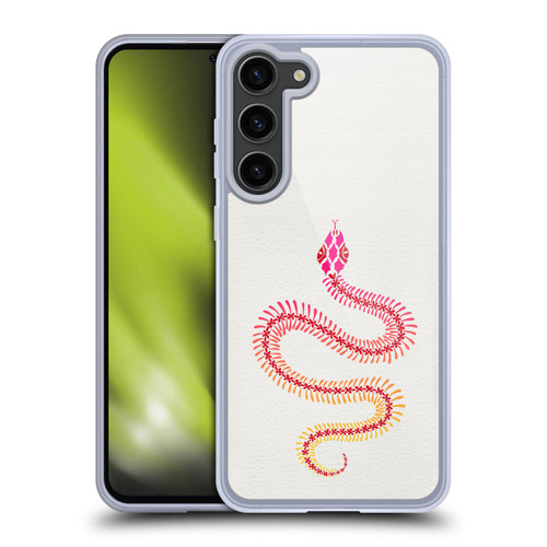 Cat Coquillette Animals Pink Ombre Snake Skeleton Soft Gel Case for Samsung Galaxy S23+ 5G & MagSafe