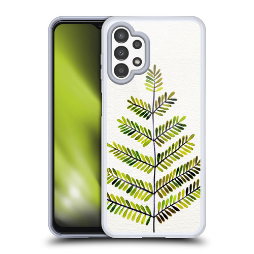 Cat Coquillette Nature Leaflets Green Soft Gel Case for Samsung Galaxy A13 (2022)