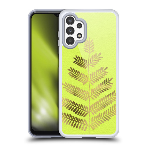 Cat Coquillette Nature Leaflets Yellow Soft Gel Case for Samsung Galaxy A13 (2022)