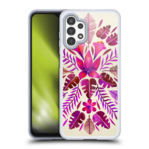 Cat Coquillette Nature Magenta Tropical Symmetry Soft Gel Case for Samsung Galaxy A13 (2022)
