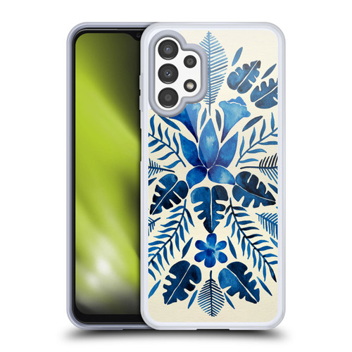 Cat Coquillette Nature Navy Tropical Symmetry Soft Gel Case for Samsung Galaxy A13 (2022)