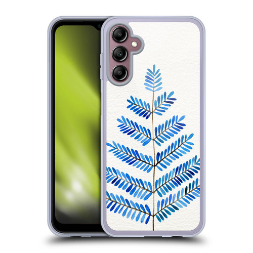 Cat Coquillette Nature Leaflets Blue Soft Gel Case for Samsung Galaxy A14 5G