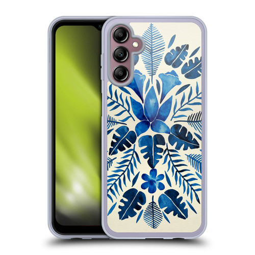 Cat Coquillette Nature Navy Tropical Symmetry Soft Gel Case for Samsung Galaxy A14 5G