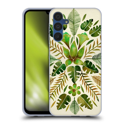 Cat Coquillette Nature Green Tropical Symmetry Soft Gel Case for Samsung Galaxy A15 & MagSafe