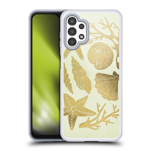 Cat Coquillette Sea Seashells Gold Soft Gel Case for Samsung Galaxy A13 (2022)