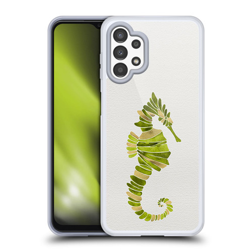 Cat Coquillette Sea Seahorse Green Soft Gel Case for Samsung Galaxy A13 (2022)