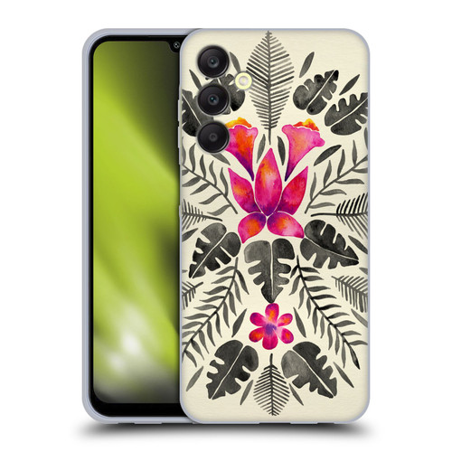 Cat Coquillette Nature Grey Pink Tropical Symmetry Soft Gel Case for Samsung Galaxy A25 5G