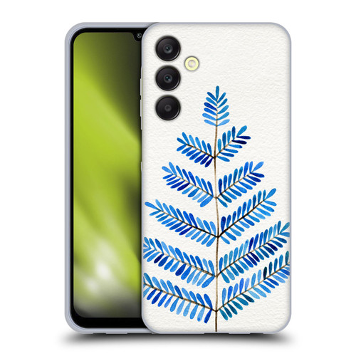 Cat Coquillette Nature Leaflets Blue Soft Gel Case for Samsung Galaxy A25 5G